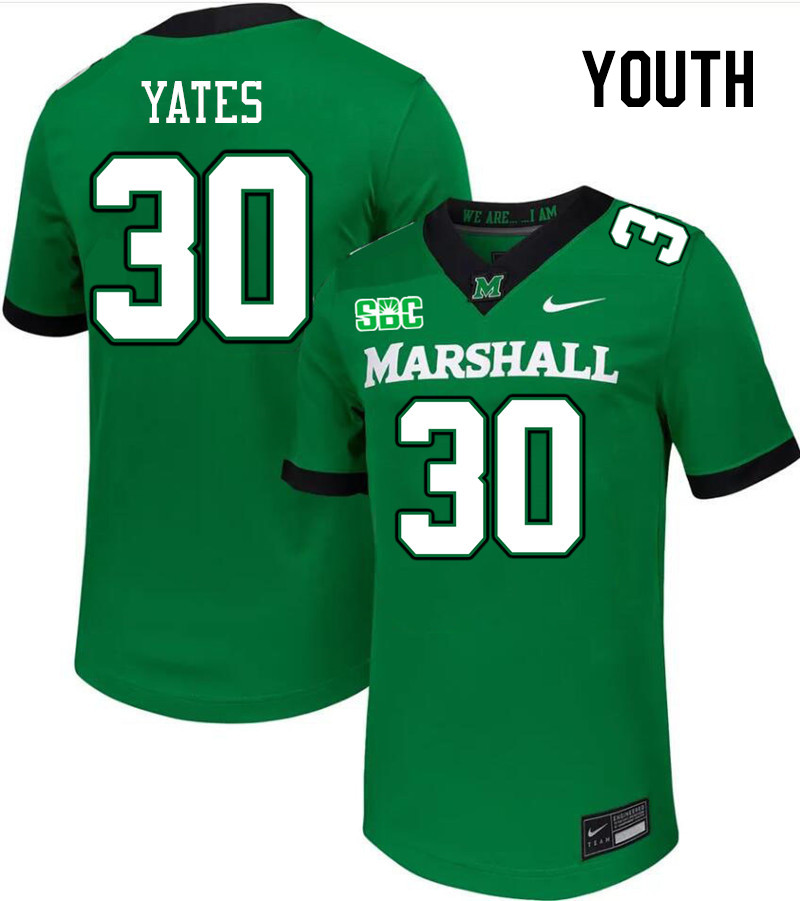 Youth #30 Jaden Yates Marshall Thundering Herd SBC Conference College Football Jerseys Stitched-Gree